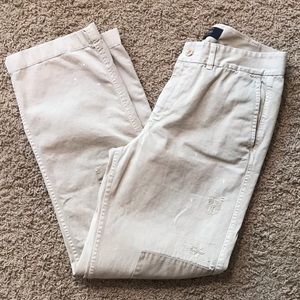 J. Crew Distressed Khaki Cropped Chino Pants